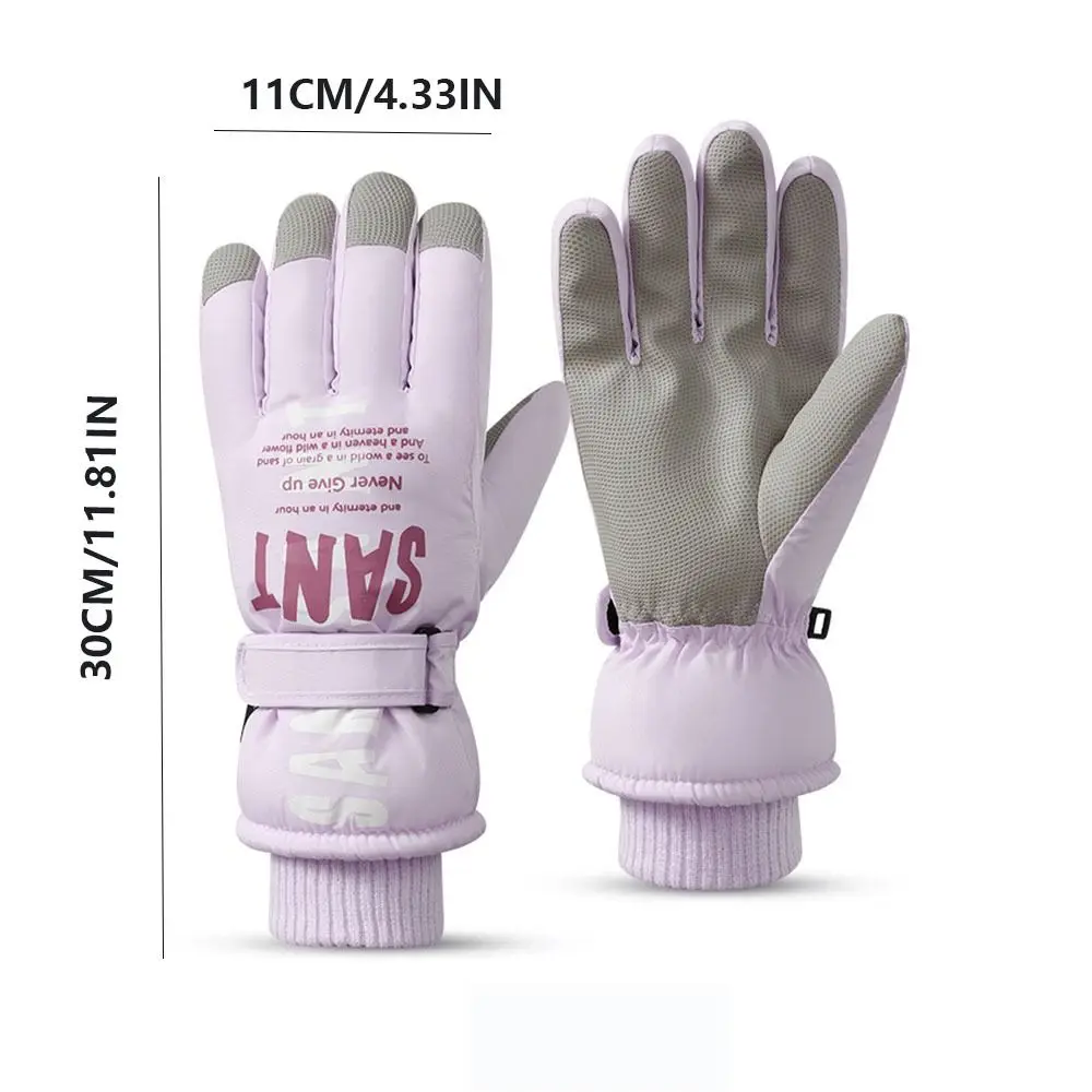 Windproof Women Ski Gloves Warm Touch-Screen Winter Cycling Skiing Gloves Waterproof Non-slip Snowboard Mittens Women