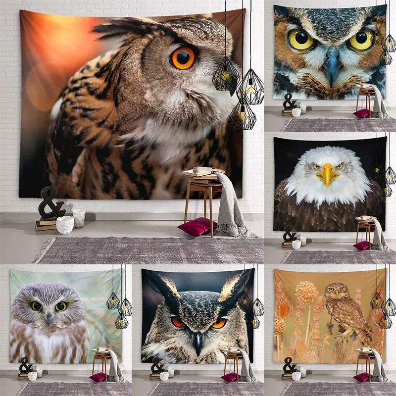 Kawaii Owl Wall Decor Tapestry Home Living Room Tapestry