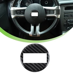 Steering Wheel Decoration Cover Trim for Ford Mustang 2009 2010 2011 2012 2013 Carbon Fiber Car Interior Mouldings Accessories