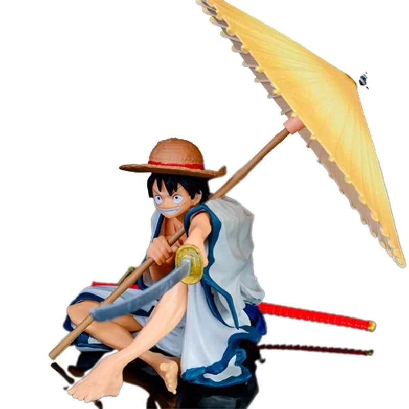 One Piece Anime Figures Monkey D Luffy Top Decisive Luffy Umbrella Knife Model Japanese Anime Ornaments Jingpin Limited Edition