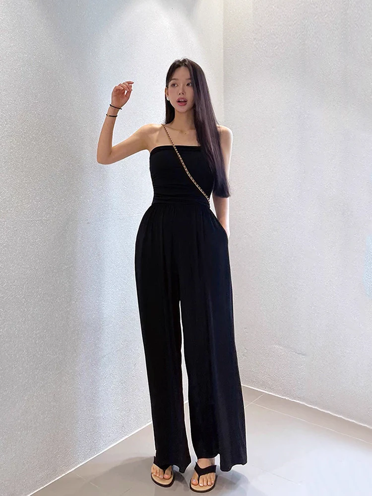 Liangliang Pantaloni casual sexy Bla-Piece oulder Bared per donna Vita alta Legging lungo Estate New Sle Ele