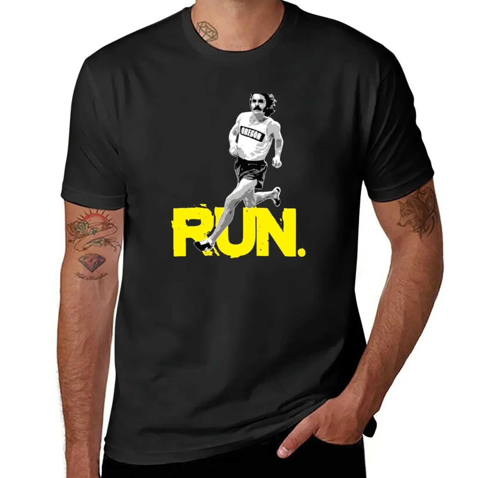 New Steve Prefontaine - Run T-Shirt oversized t shirt graphic t shirt T-shirts for men cotton