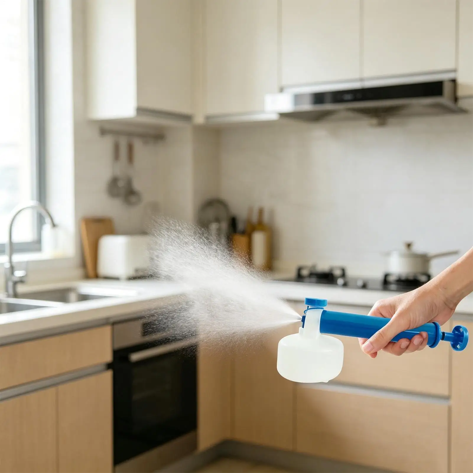 Kitchen Cleaning Spray Bottle 400ml Refillable Manual Multi-Purpose Portable Atomizer Garden Watering Spray For Liquid Powder