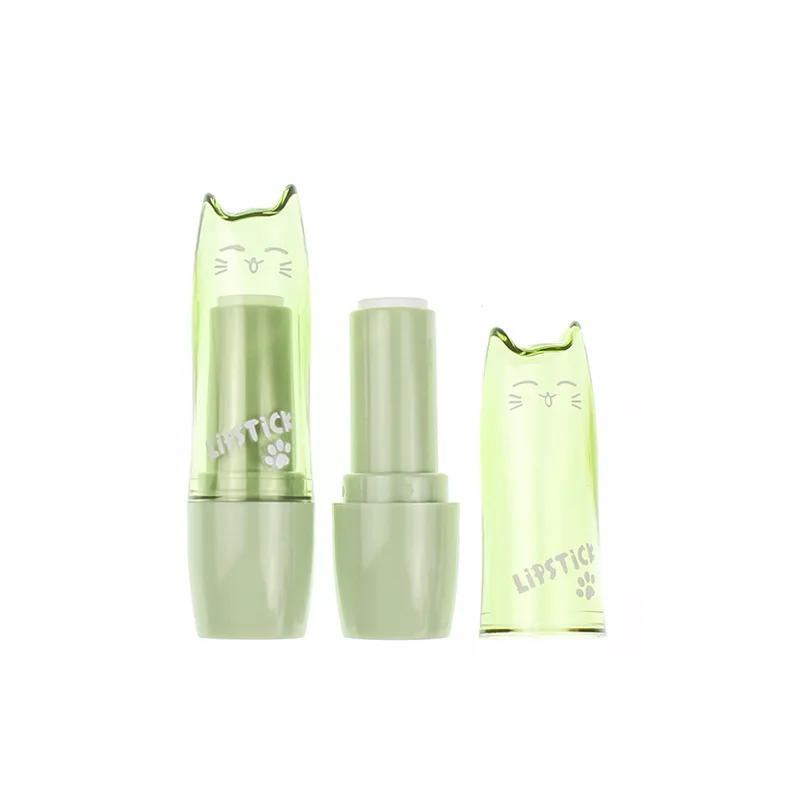 

25/50/100Pcs Cosmetics Lip Balm Container 3.5g Cute Green Kitty Lipstic Tube Dia 12.1mm Plastic Empty Tubes Lip Care Products