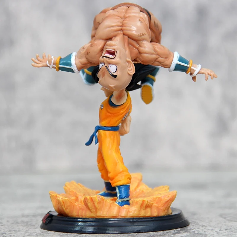 10cm Dragon Ball Z Figures Goku Lift Nappa Figure Anime Dbz Action Figures Pvc Statue Figurine Collections Model Doll Toys Kids