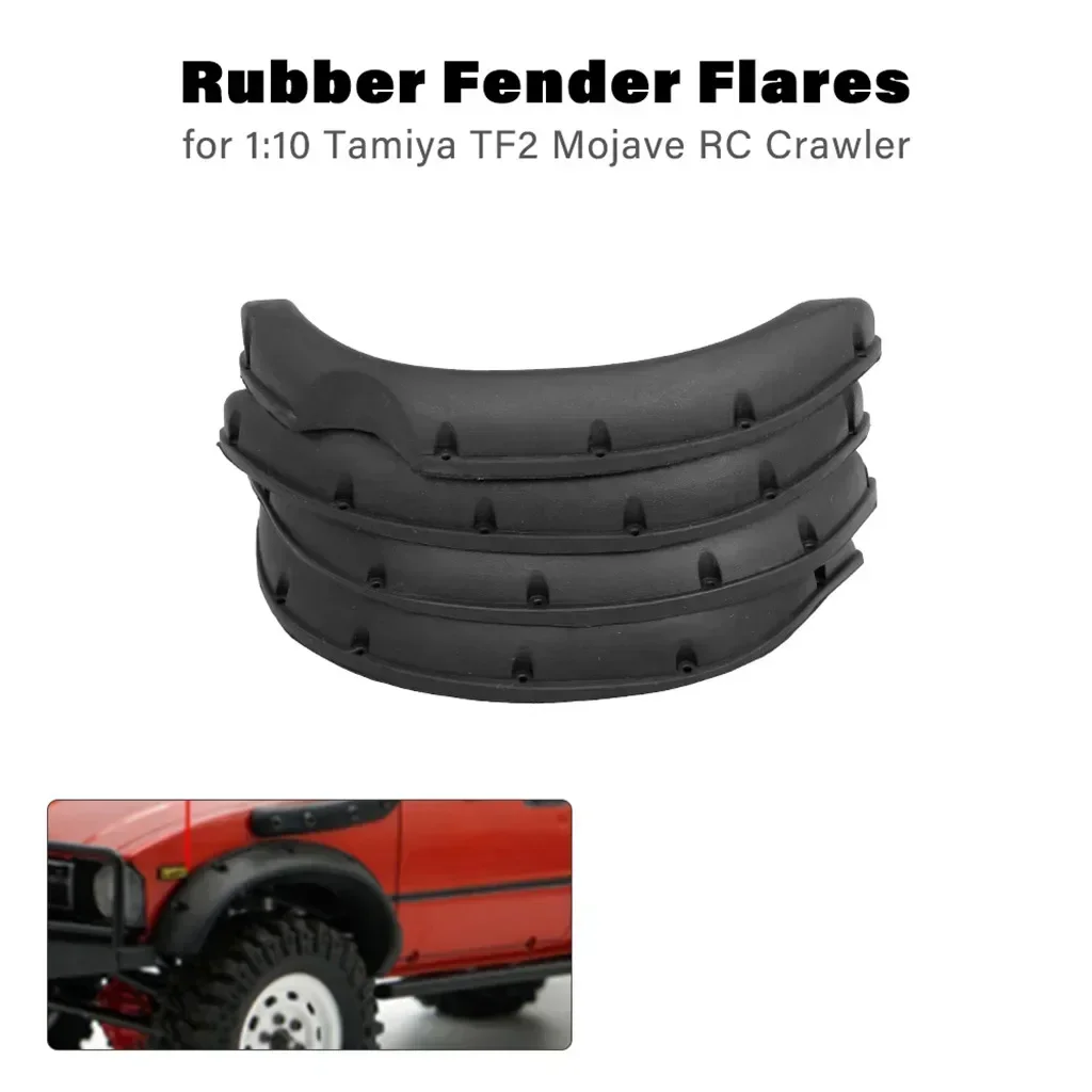 

4pcs RC Cars Rubber Fender Flares for 1:10 Tamiya RC4WD TF2 Mojave Racing Crawler Car Body Parts