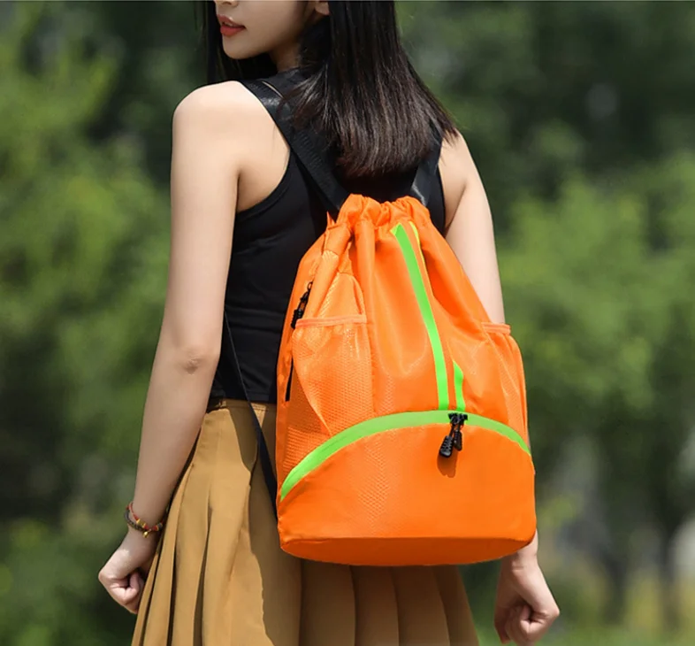 [Sports Yoga Fitness Backpack] Large Capacity Sports Drawstring backpacks-Outdoor Sports Basketball and Football Bag Mochila sac