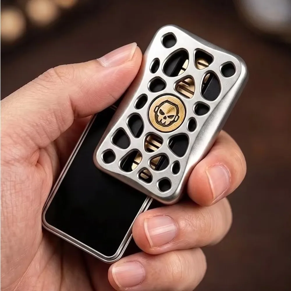 Metal Fidget Hollow Out Unlimited Position Tuning Fork Fidget Bone-Sounding Fingertip Clicker Hand Tactile Slider Adult