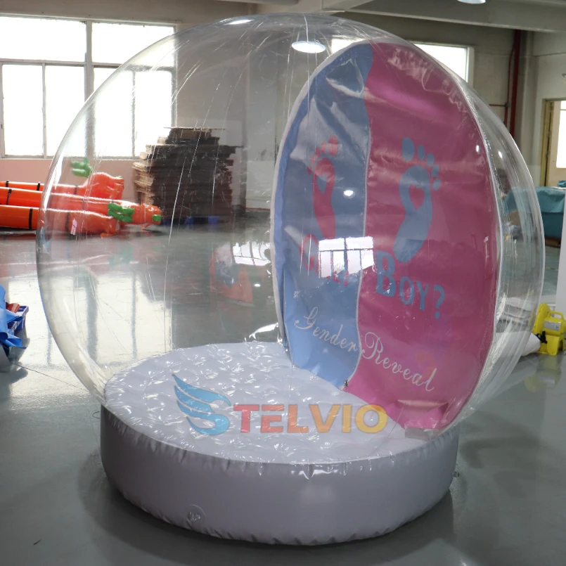 Commercial Transparent PVC Bubble House Human Size 2m Snow Globe Inflatable for Gender Reveal Party