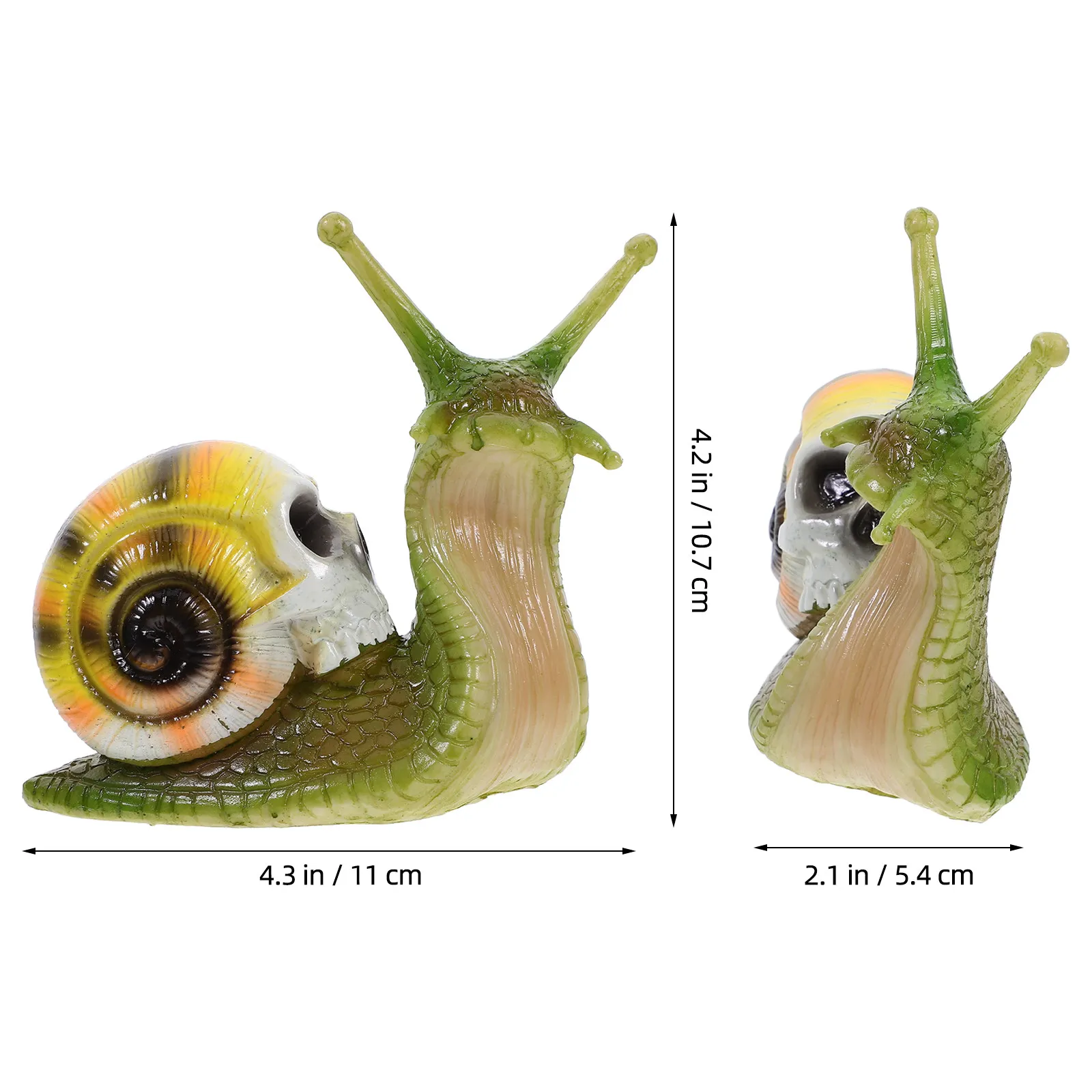 Skull Snail Sculpture Resin Sturdy Garden Lawn Decoration Adorable Resin Snail Figure Courtyard Accessory Courtyard Accessory