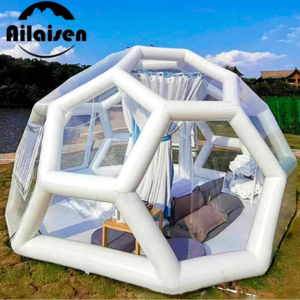 New Design Airtight Football Shape Crystal Inflatable Bubble Soccer Dome Tent Transparent Camping Hotel Clear Room For Outdoor