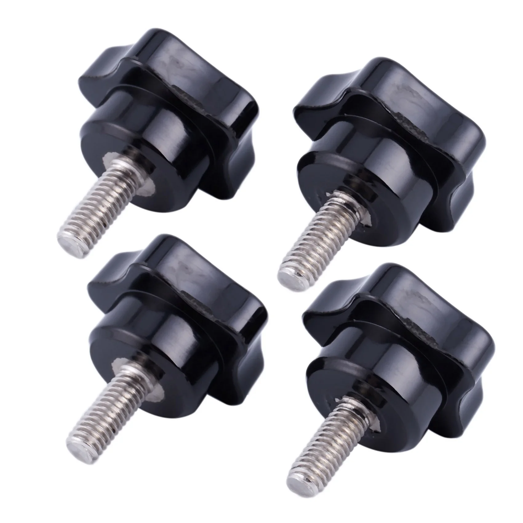 A96I-M6 X 15mm おねじ スターヘッド ロッキングスクリュー ハンドル ブラック 4本