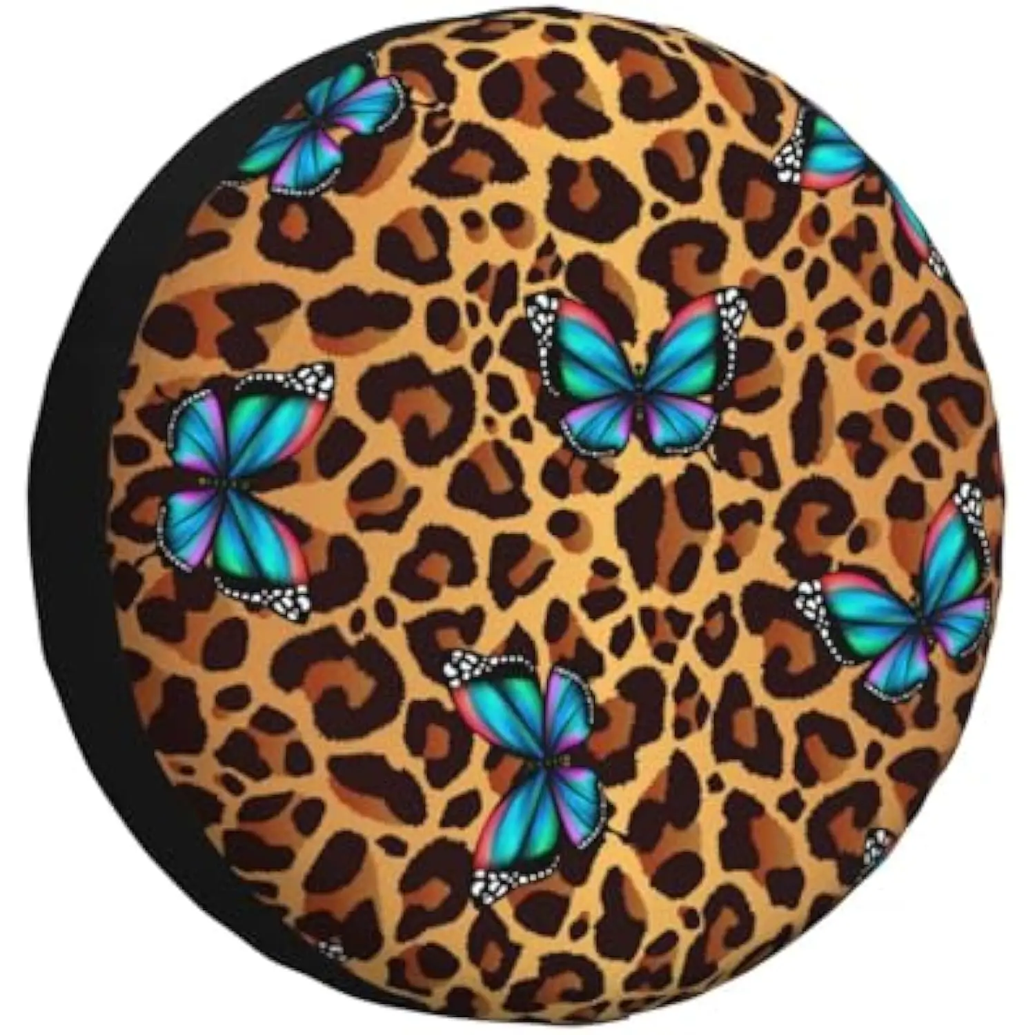 

Чехол на запасное колесо с леопардовым принтом и бабочкой, водонепроницаемый виниловый чехол на колесо