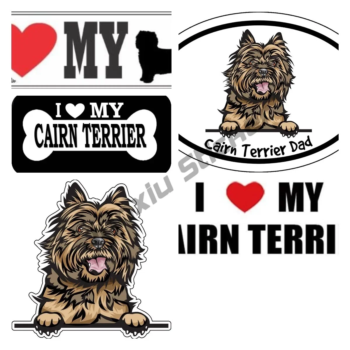 Cairn Terrier Vinyl Decal Dog Bumper Sticker for Laptops Tumblers Cars Trucks Walls Refrigerator Fuel tank Car Body