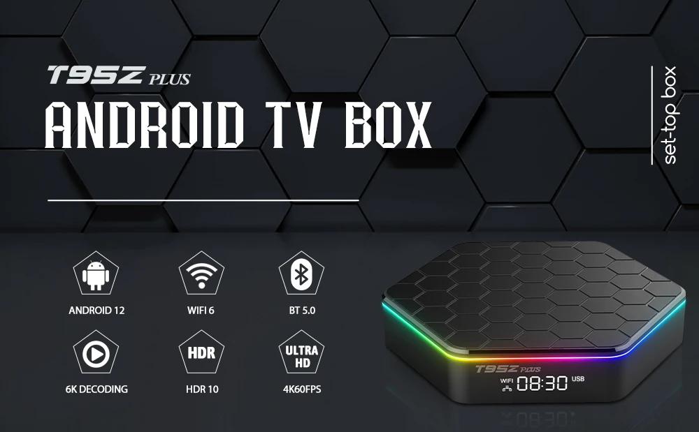 T95Z Plus Smart TV Box Android 12.0 6k 2.4g & 5g Wifi 6 Bluetooth 5.0 4g16g 32gb 64gb Quad Core Set Top  Support Google Player