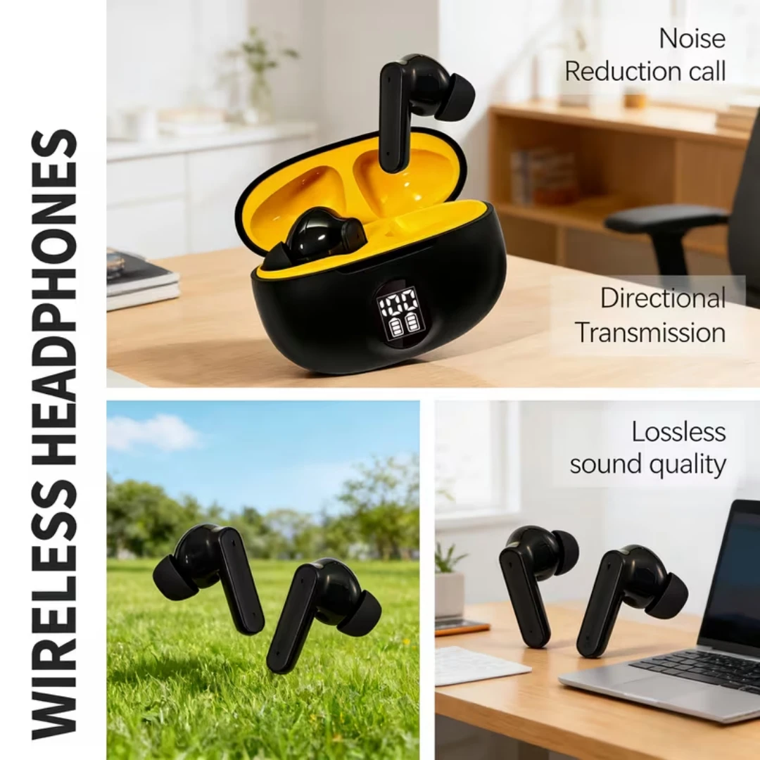895B TWS Kabellose Ohrhörer mit Geräuschunterdrückung, Wasserdichte In-Ear-Stereo-Kopfhörer mit LED-Display und Ladecase – Detail 2