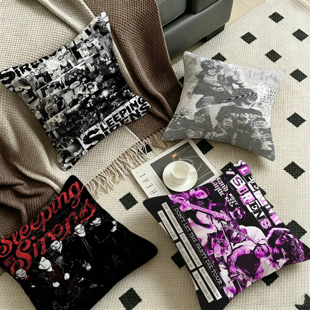 S-Sleeping With S-Sirens Band Pillow Cover For Bedroom Room And Living Room Sofa Decorative Cushion Cover