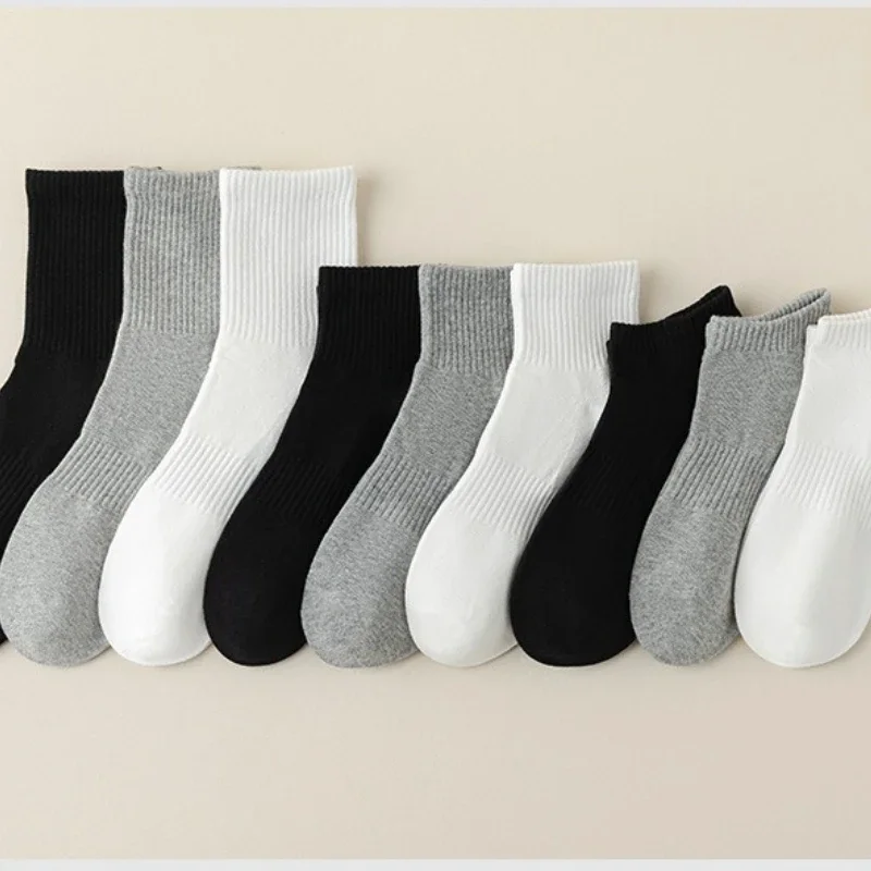 

9 pairs of spring autumn solid color antibacterial breathable odor proof casual socks simple comfortable versatile socks