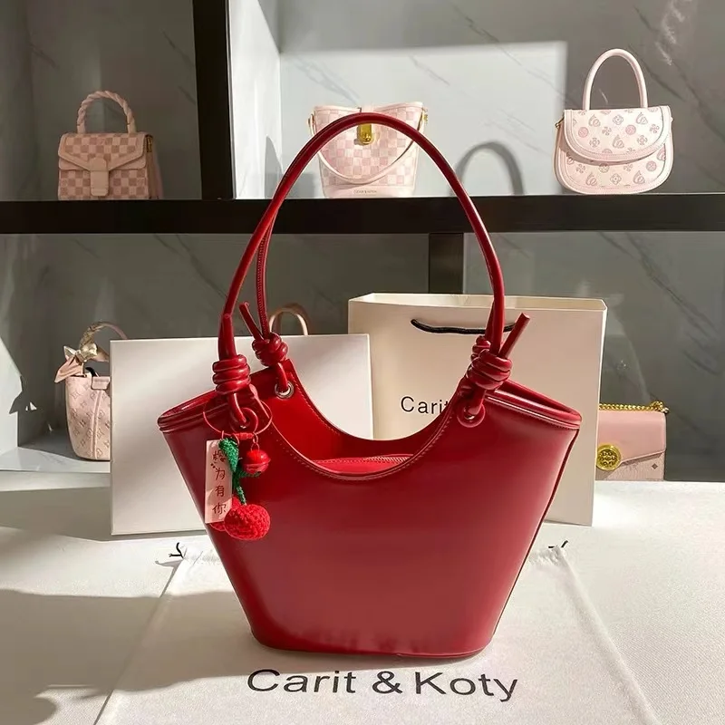 Fashion Women Handbag High Quality Textured Leather Bucket Bag Large Capacity Tote Bag Lady Purse Female Shoulder Bag Casual Bag