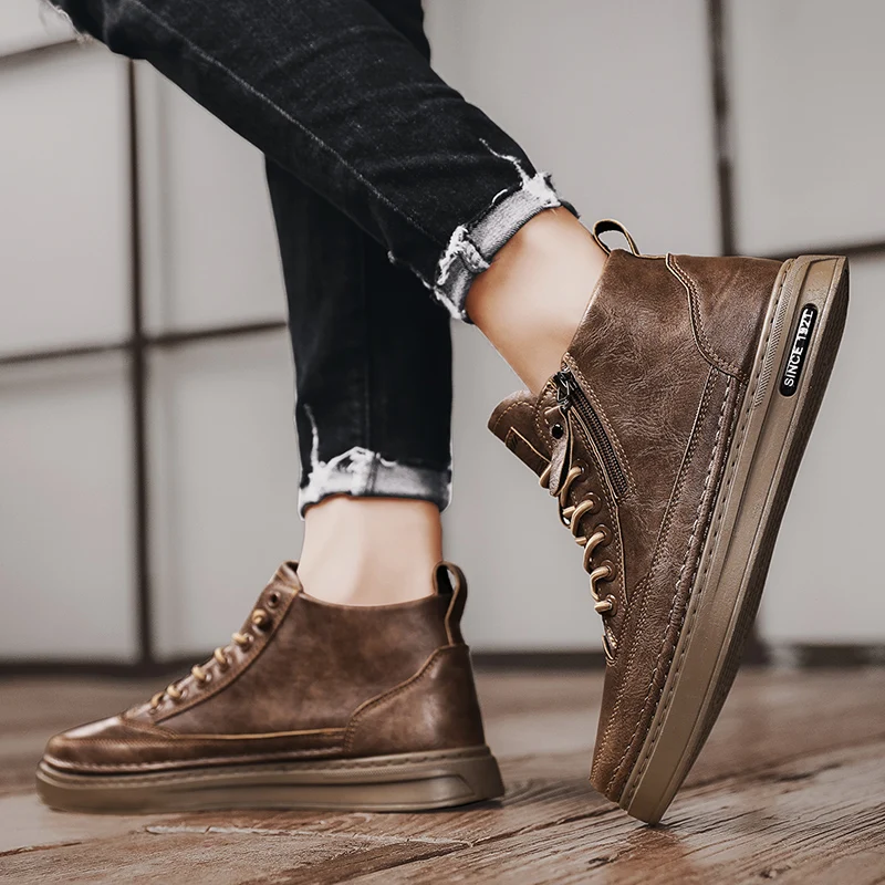 Sneakers Sports Shoes Men 2023 New Winter Cotton Wool Mans Footwear High Quality Mans Tool Boots Trend Footwear Tenis