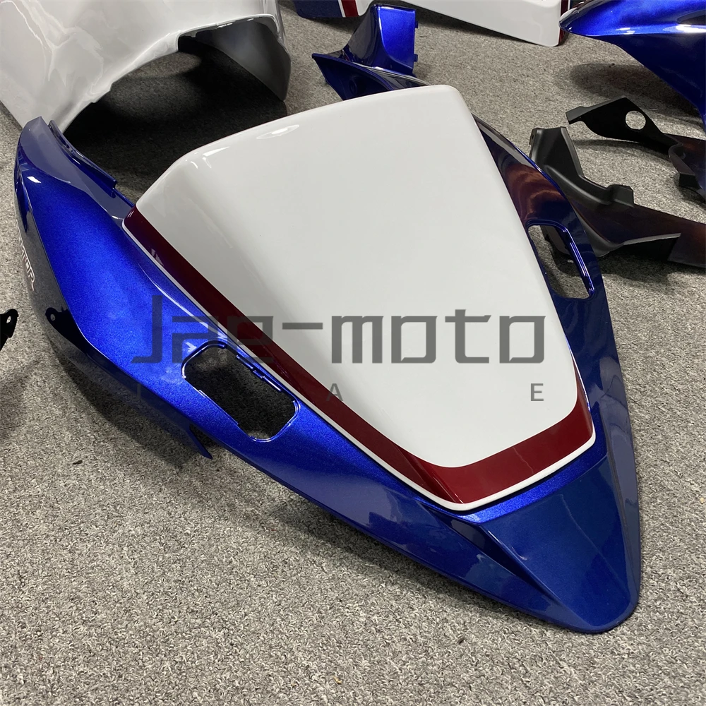 For VFR800 2002-2004-2008-2012 Injection ABS Plastics Full Fairings Kit Mold Replace Accessories VFR 800 02-12 Blue White image 6