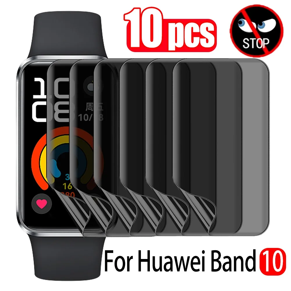 1-10pcs Hydrogel Film for Huawei Band 10 Anti-Spy Films Smart Band HD Full Cover Screen Protectors for Huawei Band 10 Not Glass