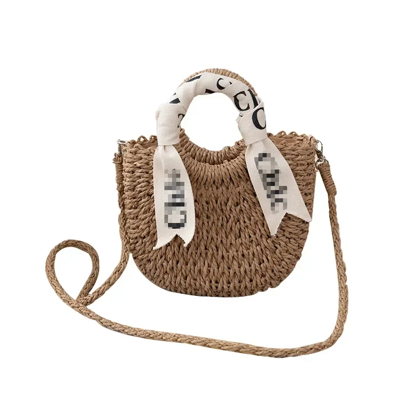 حقيبة كتف نسائية أنيقة منسوجة من القش، محفظة كروس متعددة الاستخدامات مثالية لتاريخ التسوق والحفلات والتنقل في العمل