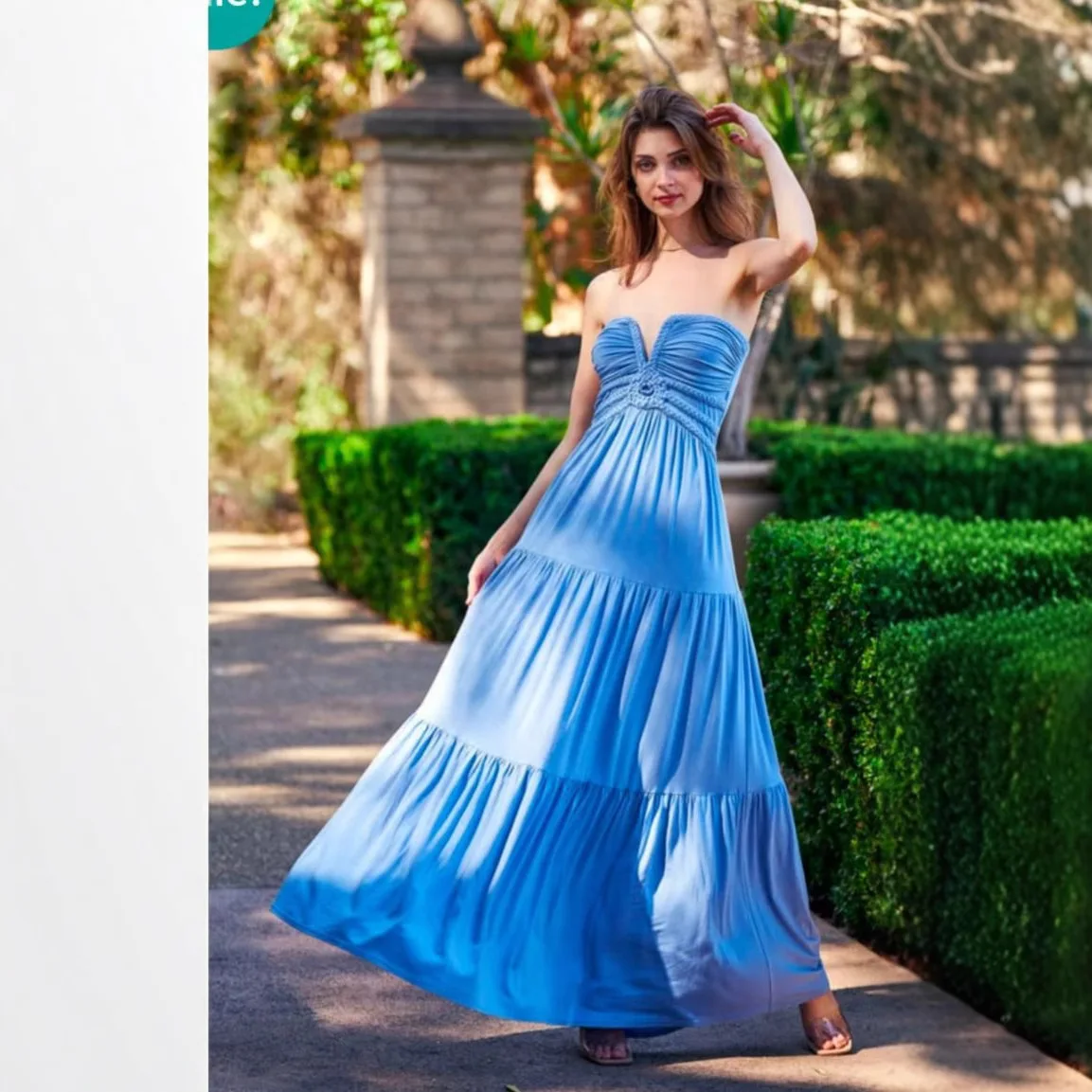 Vestido elegante de estilo de vacaciones para mujer, Falda plisada bohemia con hombros descubiertos, sin tirantes, elegante, Color sólido, sin espalda