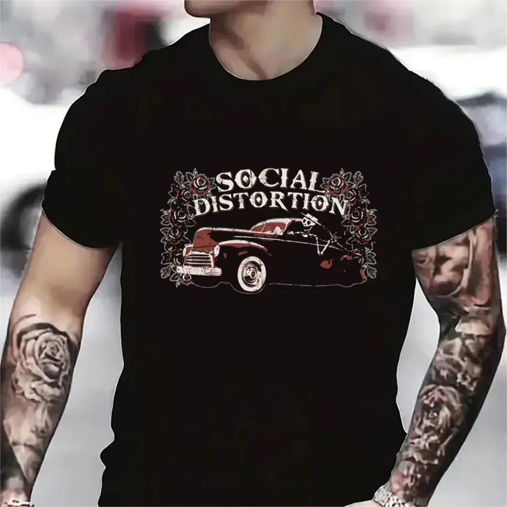 2024 Men Hip-hop T Shirt Summer Brand Vintage Tshirt New Social Distortion Skelly Unisex O-neck Woman Tee Shirts Short Sleeve