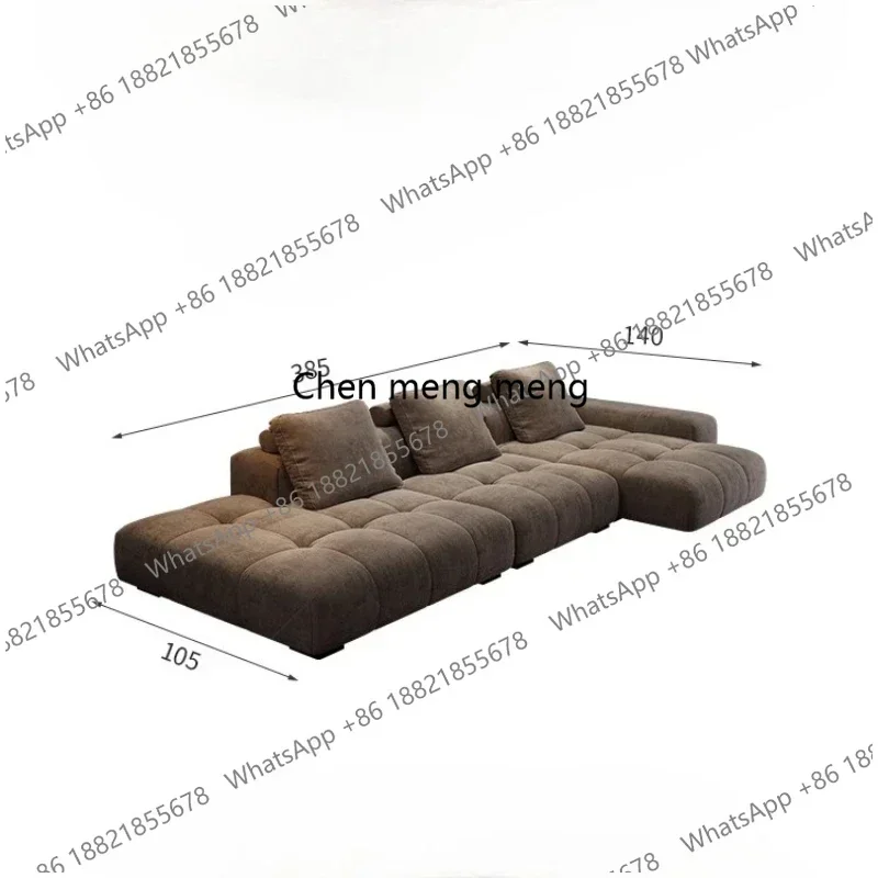 Luxury Nordic fabric sofa retro cream wind straight row corner size apartment living room  module sofa combination Modern home