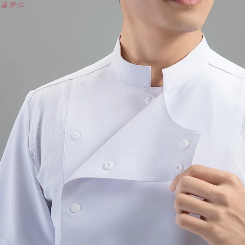 Uniforme de Chef de Hotel, restaurante occidental, Steakhouse, ropa de trabajo de manga corta de verano, ropa de Chef de panadero de cantina