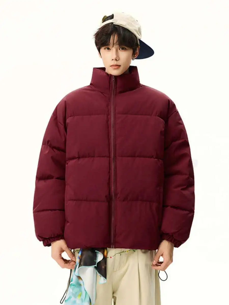 

Men's Winter Thiened Cotton Jaet Pure Color Casual Loose Large Size Outdoor Running Price Simple Sle for All Seasons