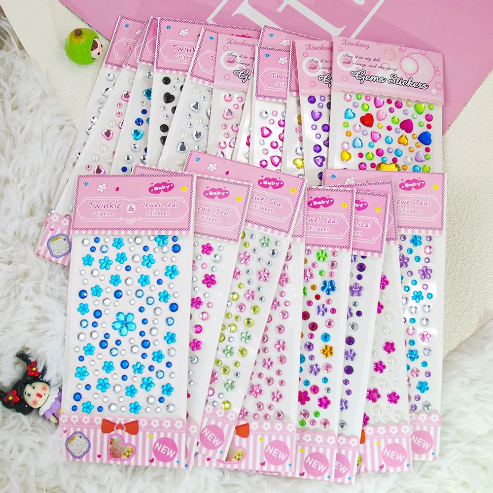 Acrylic Flower Glitter Tattoo Stickers Face Tattoo Flash Colorful Temporary Face Tattoos Tattos Waterproof Makeup