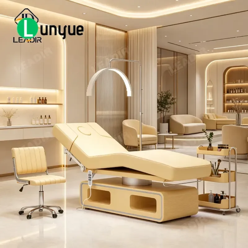 Electric Facial Massage Bed Heated Height Adjustable Smart Beauty Furniture Modern Luxury Spa Treatment Table for