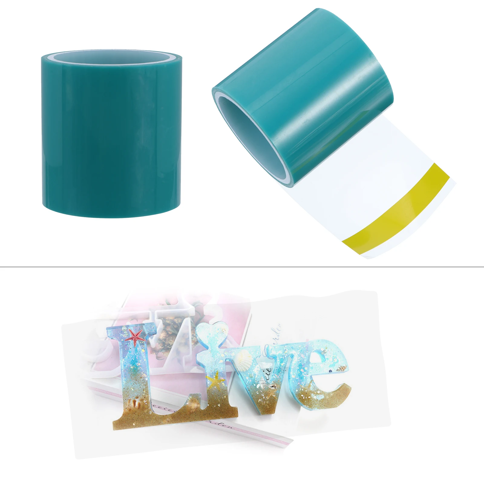 

2pcs Crystal Drop Gel Tape Clear Double Sided UV Craft DIY Jewelry Accessories Seamless Blue PET Adhesive Compact Gifts Metal