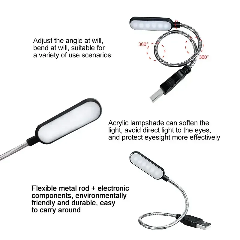 Nachtlampje Studie Leesboeklamp Werken Beschikbaar Usb Draagbare Lamp Led Usb Slaapzaal Bedlampje Oogbescherming