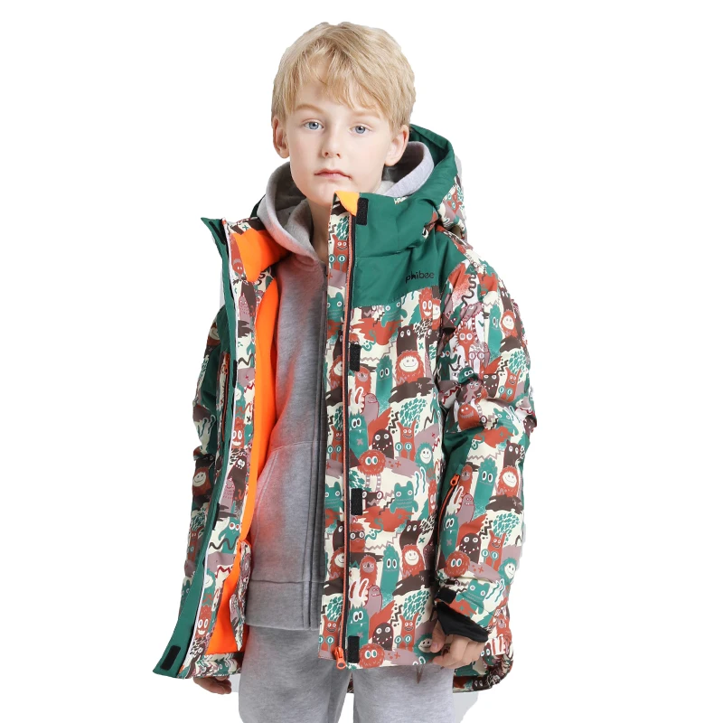 New Children Ski Top Girls Outdoor Snowboarding Jacket Boys Kids Ski Shirt Thickened Warm Windproof Waterproof Winter Clothing