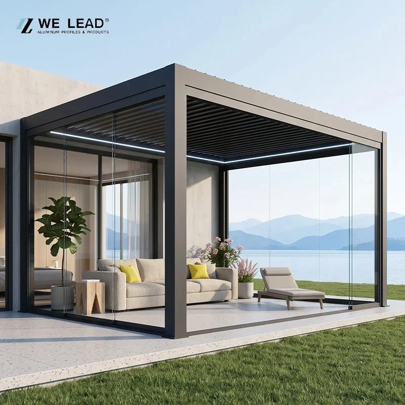 We Lead Modern Aluminum Pergola Powder Coated Rectangular Outdoor Garden Structure Black Silver White Weather Resistant