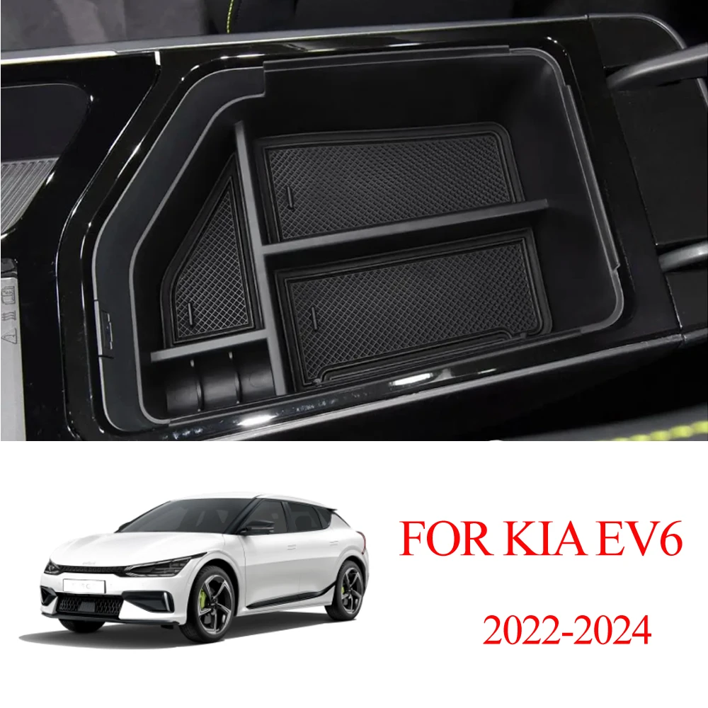 

Автомобильный центральный подлокотник, ящик для хранения для Kia EV6 2022 2023 2024, органайзер для центральной консоли, лоток, чехол, аксессуары