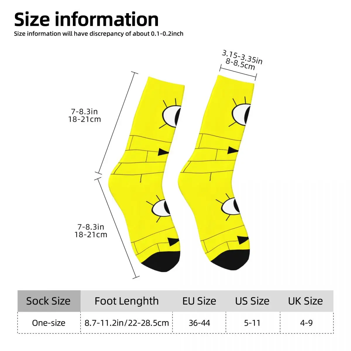 Cool Bill Cipher Gravity Fall Inspired Graphic Basketball Socks Polyester Crew Socks for Women Men Breathable