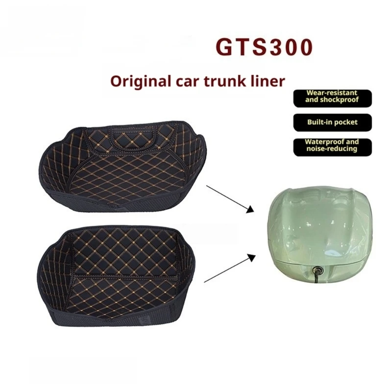 Motorcycle Tail Box Liner, Quilted PVC Trunk Interior Pad for GTS300 Daily Commute Storage with Clean Cargo Contact Area X37F