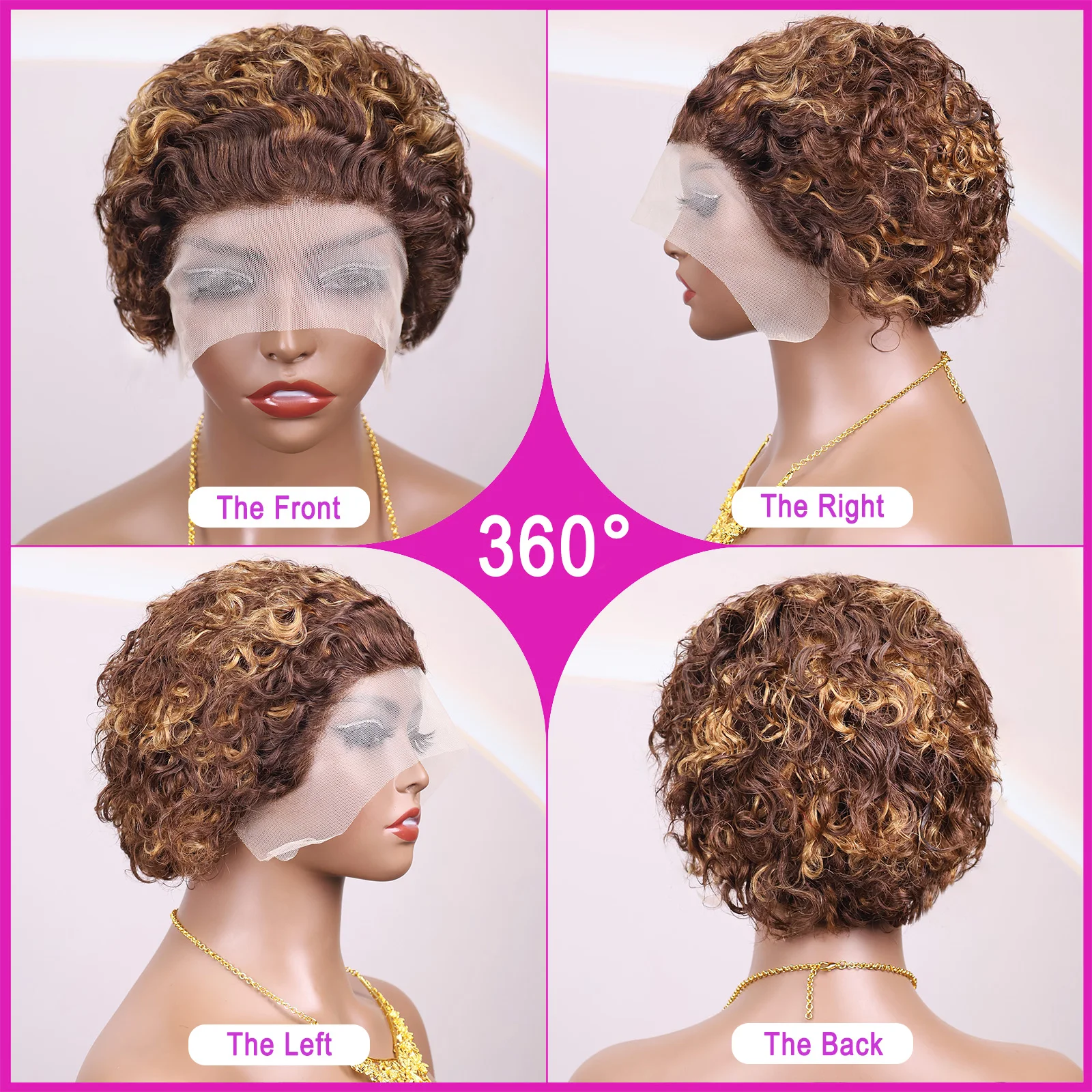 Hightlght 4/27 عابث قطع شعر مستعار أومبير العسل شقراء عميق مجعد الباروكات 13x1 HD الدانتيل الشفاف أمامي باروكة من شعر طبيعي برازيليا بوب شعر مستعار