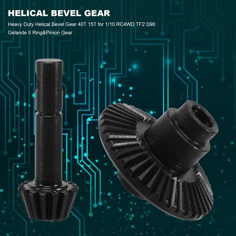 Heavy Duty Helical Bevel Gear 40T 15T For 1/10 RC4WD TF2 D90 Gelande II Yota Axle Ring&Pinion Gear