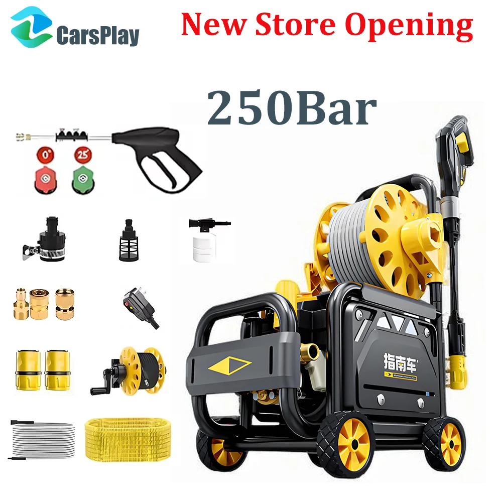 250Bar High Pressure Washer 220V IPX5 Water Proof Car Washer Foam Gun Auto Wash Foam Generator Water Pump Cleaning Tool