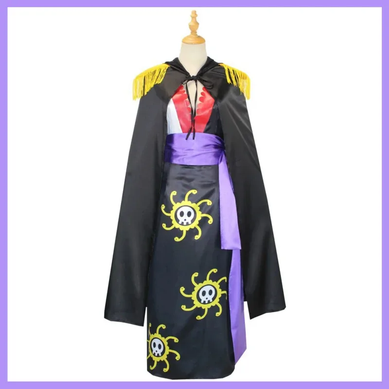 Anime Seven Warlords of The Sea Boa·Hancock Empire Snake Cosplay Costume Black Cloak Kimono Wig Woman Sexy Carnival Suit 5ftu^ 5