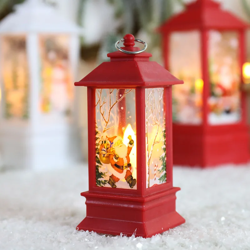 LED Xmas Santa Lantern Wind Light Christmas Decorations for Home Navidad Decoracion 2025 New Year Gifts Christmas Party Supplies