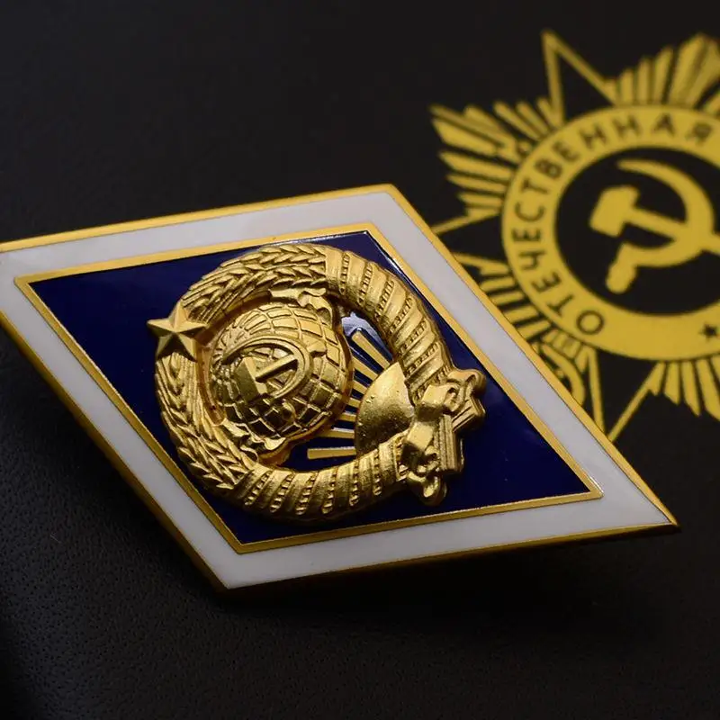 نسخة طبق الأصل من مدرسة الجامعة السوفيتية شعار شارة دبابيس شارات الديكور الحرف صندوق القصدير جمع الهدايا