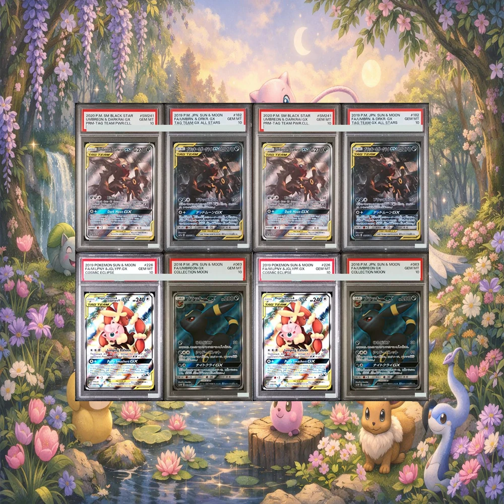 

Umbreon&Darkrai GX SM241 Tag Team DIY Proxy PTCG Graded Collection Card GEM MT10 Tag Team Power Collection Promo Child Gifts