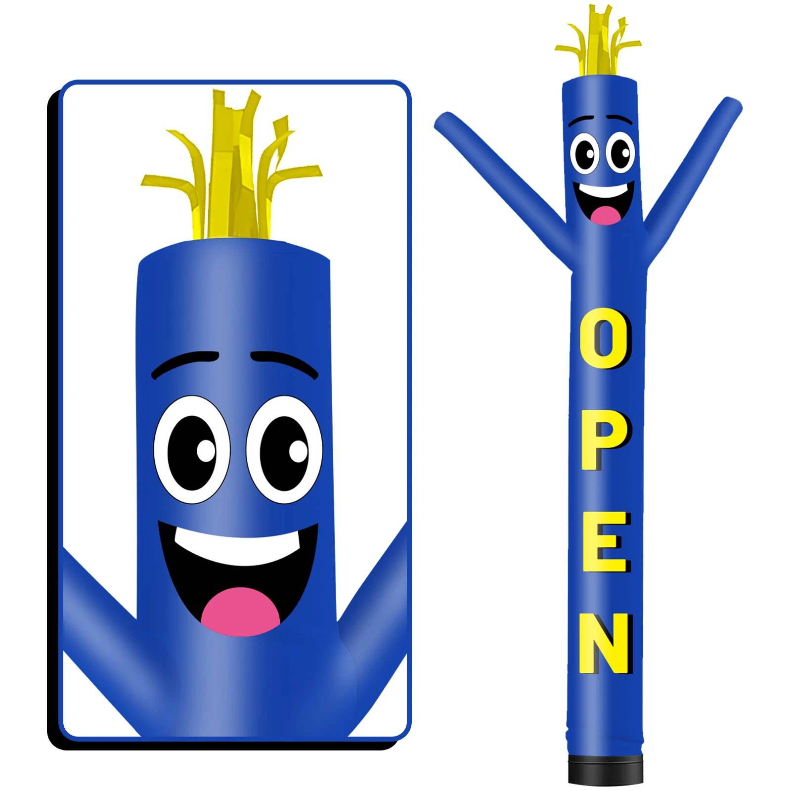 6/10/15/20FT Tall Inflatable Blue Open Dancing Guy for Outdoor Decoration Advertising(Blower Not Included)