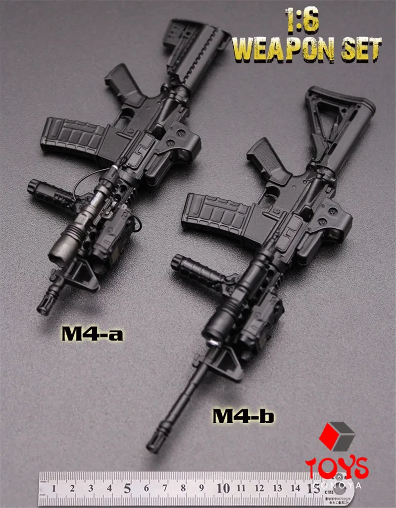 Minitimes Mini HK416 1/6 Scale M4 Assault Rifle Soldier Military Weapon Gun Full Set Model Toy Accessories For 12\